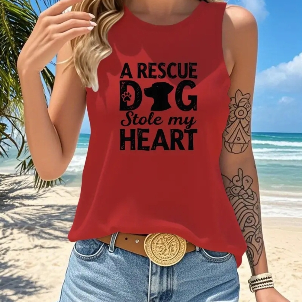 NEW Red Graphic Tank Top